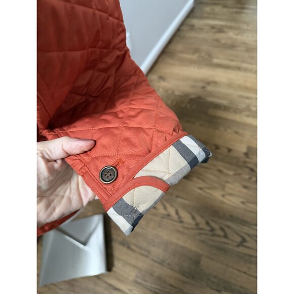 Women Burberry Brit Quilted Jacket Copford Orange Size Large - Picture 5 of 9